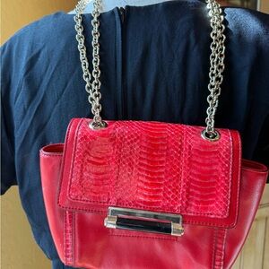 Diane Von Furstenberg Red Leather Chain Bag